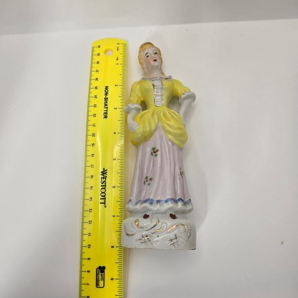 Wade England Porcelain Figurine Lady in Yellow Dress Hand-Painted Vintage - Picture 6 of 7